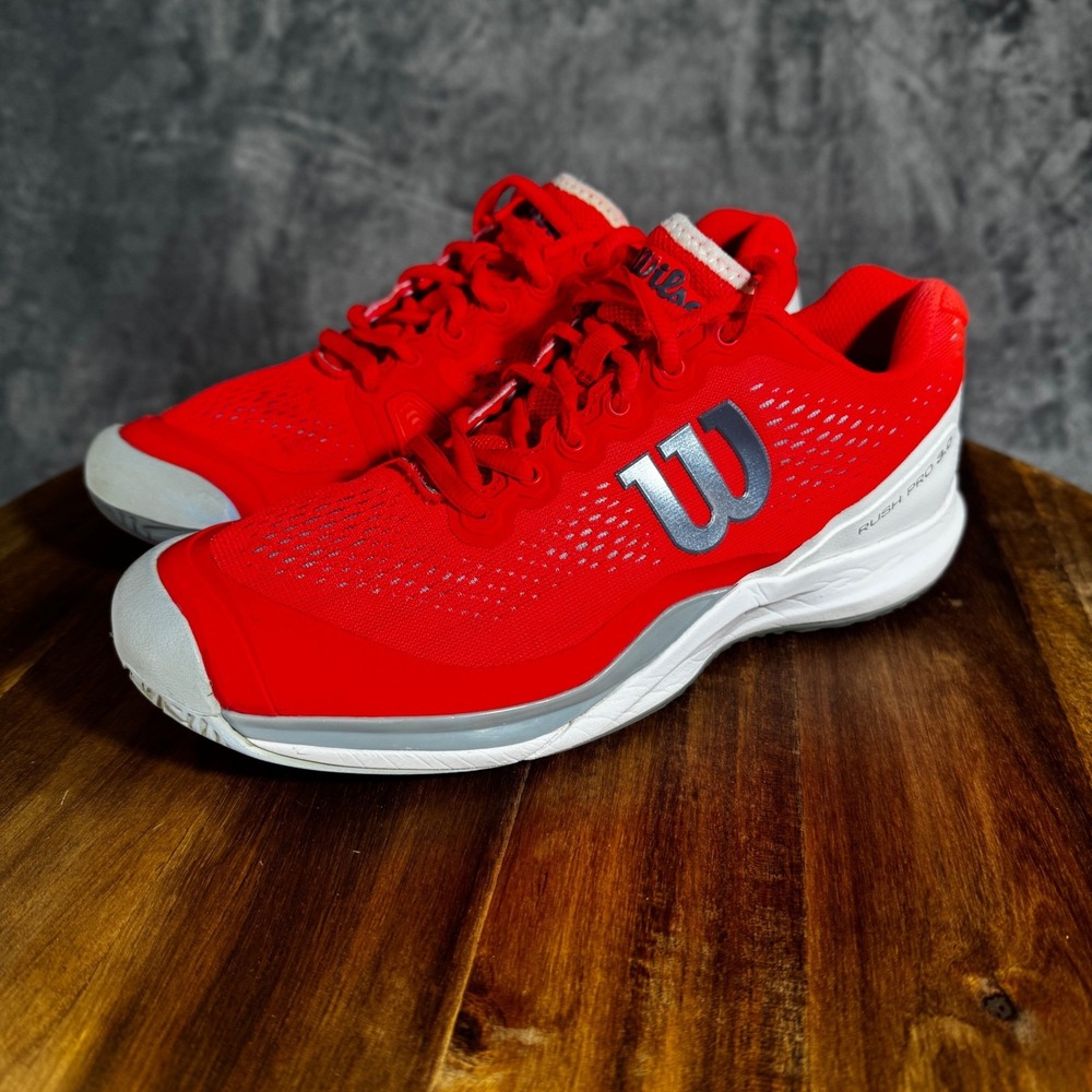 Wilson Rush Pro 3.0 Tennis Shoes Red White WRS324750 Womens 8